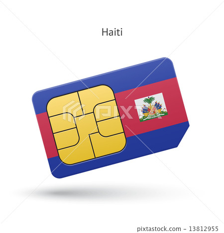 Haiti mobile phone sim card with flag. 13812955