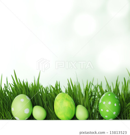 Easter eggs in grass 13813523