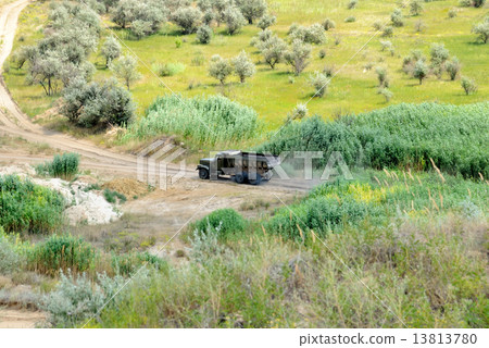 Industrial working out forming sand in an open-cast mine Industrial working out forming sand in an open-cast mine 13813780