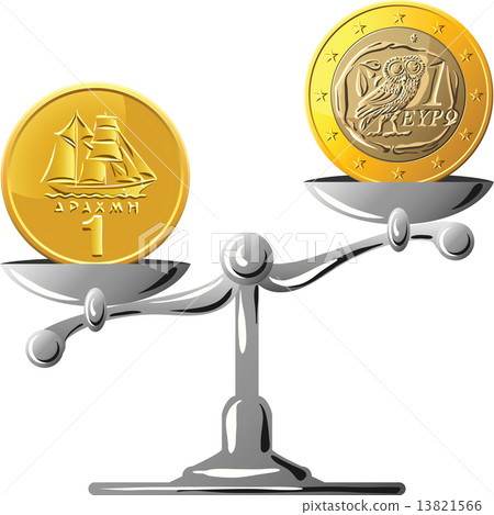 vector Greek drachma versus the euro 13821566