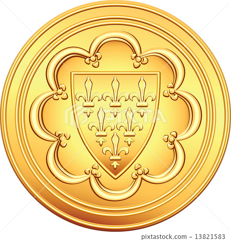 vector French money ecu gold coin vector French money ecu gold coin 13821583