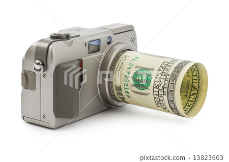 Photo camera and money Photo camera and money 13823603