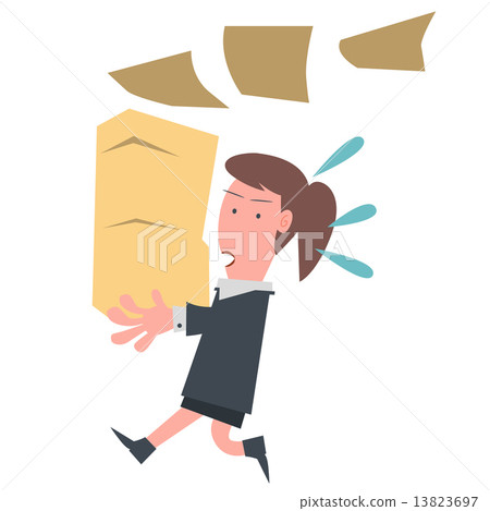 Business Girl Holding Document Business Girl Holding Document 13823697