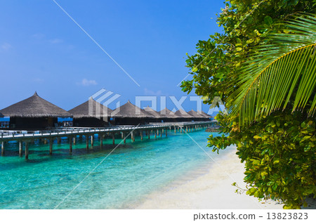 Water bungalows on a tropical island Water bungalows on a tropical island 13823823