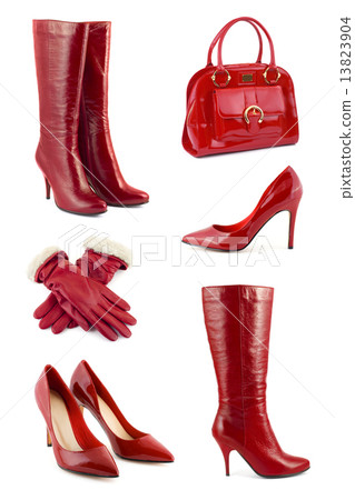 Set of red clothing and accessories Set of red clothing and accessories 13823904