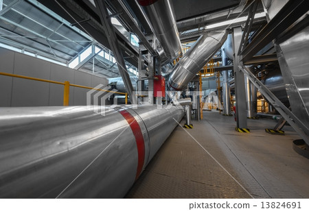 Industrial pipes in a thermal power plant 13824691