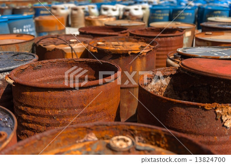 Several barrels of toxic waste  13824700