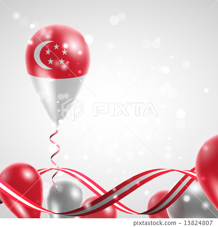Flag of Singapore on balloon 13824807