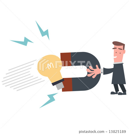Businessman with Big Magnet 13825189