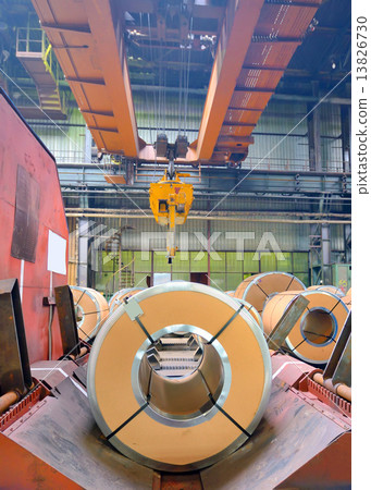 steel coils in production shop of plant steel coils in production shop of plant 13826730
