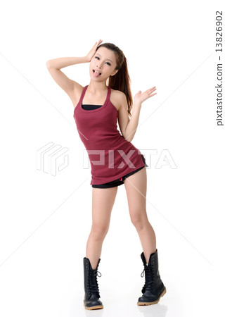 Cheerful sport girl Cheerful sport girl 13826902