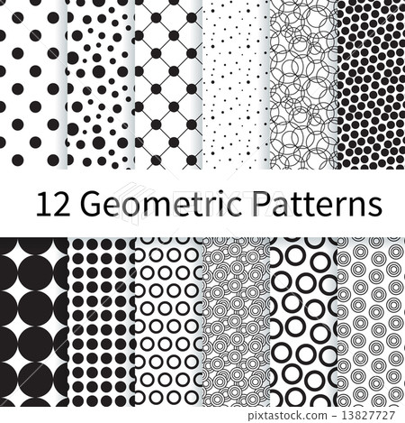 Geometric Polka Dot seamless patterns Geometric Polka Dot seamless patterns 13827727