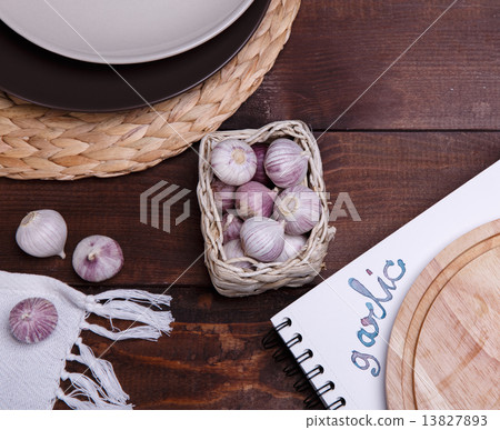 garlic on a desk garlic on a desk 13827893