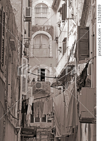 Greece. Corfu island. A typical courtyard in the center of Corfu Greece. Corfu island. A typical courtyard in the center of Corfu 13828889