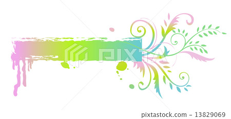 Floral rainbow banner 13829069