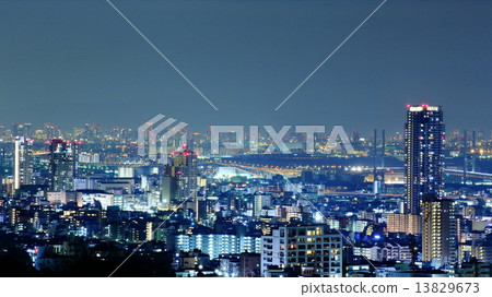 背景材料：城市夜景 13829673