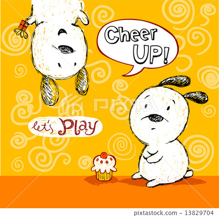 Cheer up card, to friend with cute puppies Cheer up card, to friend with cute puppies 13829704