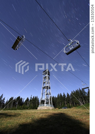 Lookout tower and cable car 13830504