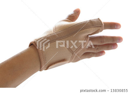 hand and single finger with orthosis isolated 13830855