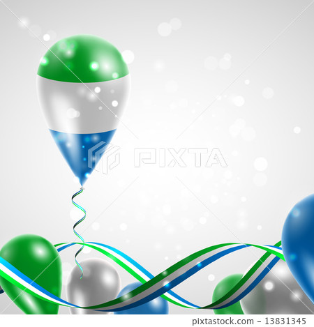 Flag of Sierra Leone on balloon 13831345