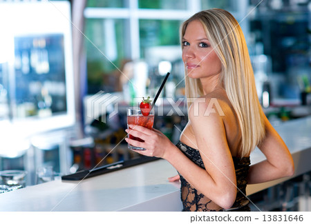 attractive girl with cocktail 13831646