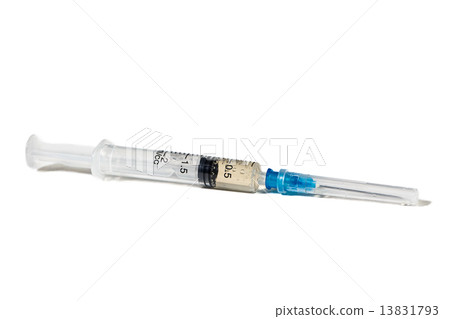 Image of isolated syringe with liquid Image of isolated syringe with liquid 13831793