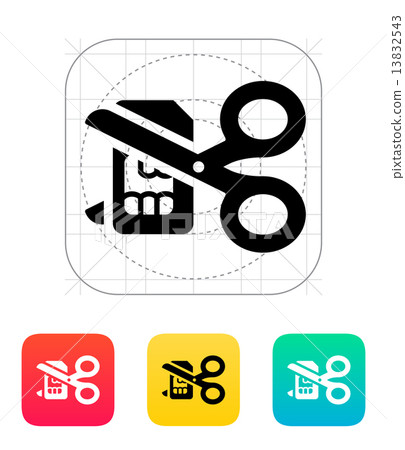 Deactivation SIM card icon. Deactivation SIM card icon. 13832543