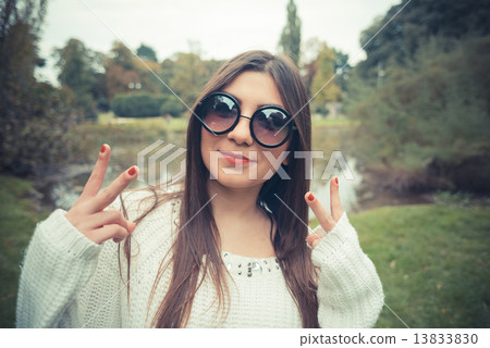 young beautiful brunette woman girl 13833830