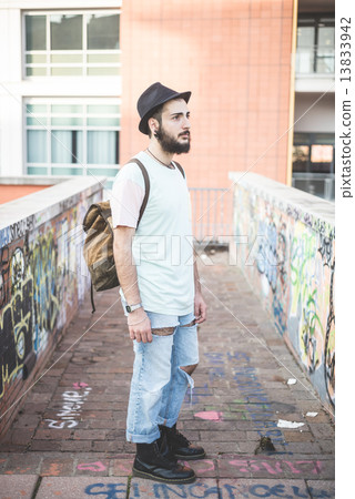 young handsome hipster gay modern man young handsome hipster gay modern man 13833942