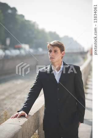 young handsome elegant blonde model man young handsome elegant blonde model man 13834061