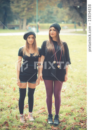 young couple beautiful women girls autumn young couple beautiful women girls autumn 13834838