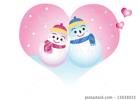 Snowman couple greeting card Snowman couple greeting card 13838033