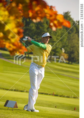 Man playing golf Man playing golf 13838388