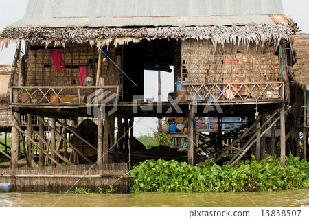 Rural Fishermen Houses in Cambodia 13838507