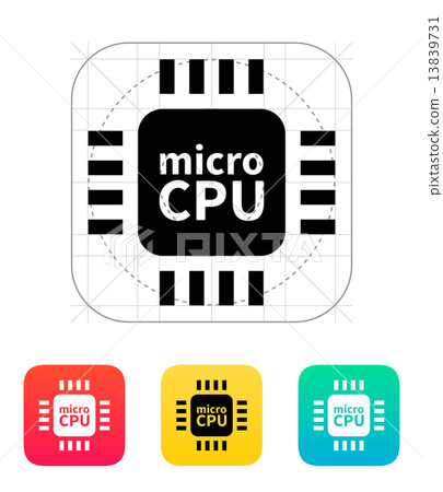 Micro CPU icon. Vector illustration. 13839731