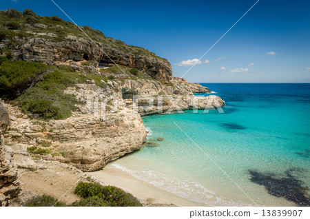 Ibiza wild sand beach 13839907