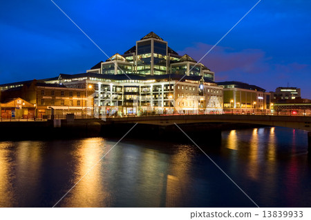 Dublin City Downtown by Night in Ireland 13839933