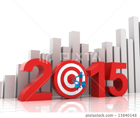 2015 target with bar chart background 13840148