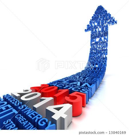 2014 to 2015 business arrow, 3d render 2014 to 2015 business arrow, 3d render 13840169