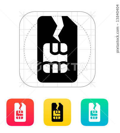 Damage SIM card icon. 13840404