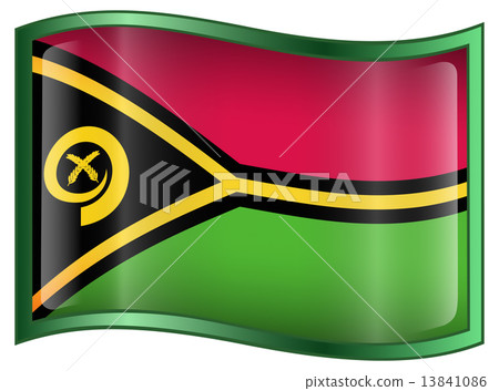 Vanuatu Flag icon. 13841086
