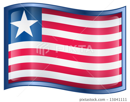 Liberian Flag icon. 13841111