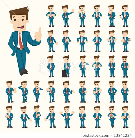 Set of businessman characters poses - Stock Illustration [13841224] - PIXTA