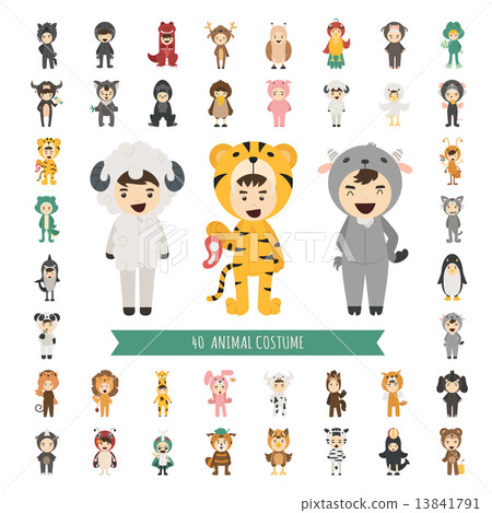 Set of 40 Animal costume characters 13841791