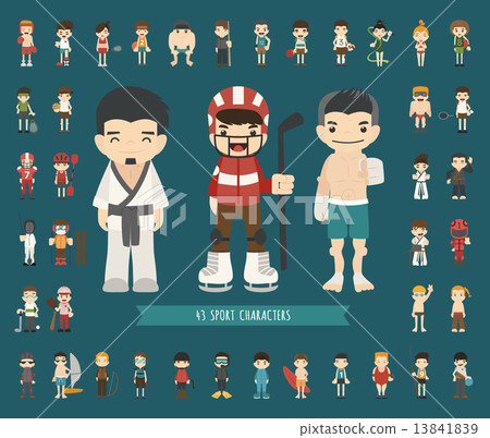 Set of 43 Sport characters 13841839