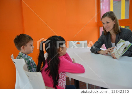 Happy kids in classroom 13842350