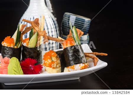 japanese cuisine. sushi on the background 13842584