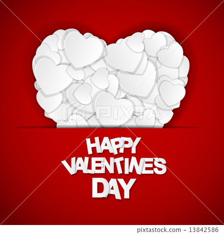 Happy Valentines Day Card. Vector Illustration 13842586
