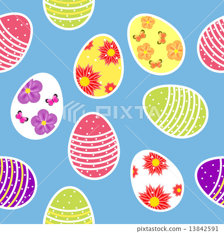 Vector illustration seamless pattern background with  easter egg 13842591