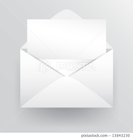 Empty fold letter paper inside white envelope. 13843230